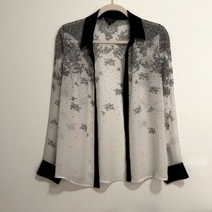 Sheer Guess Button Up Blouse